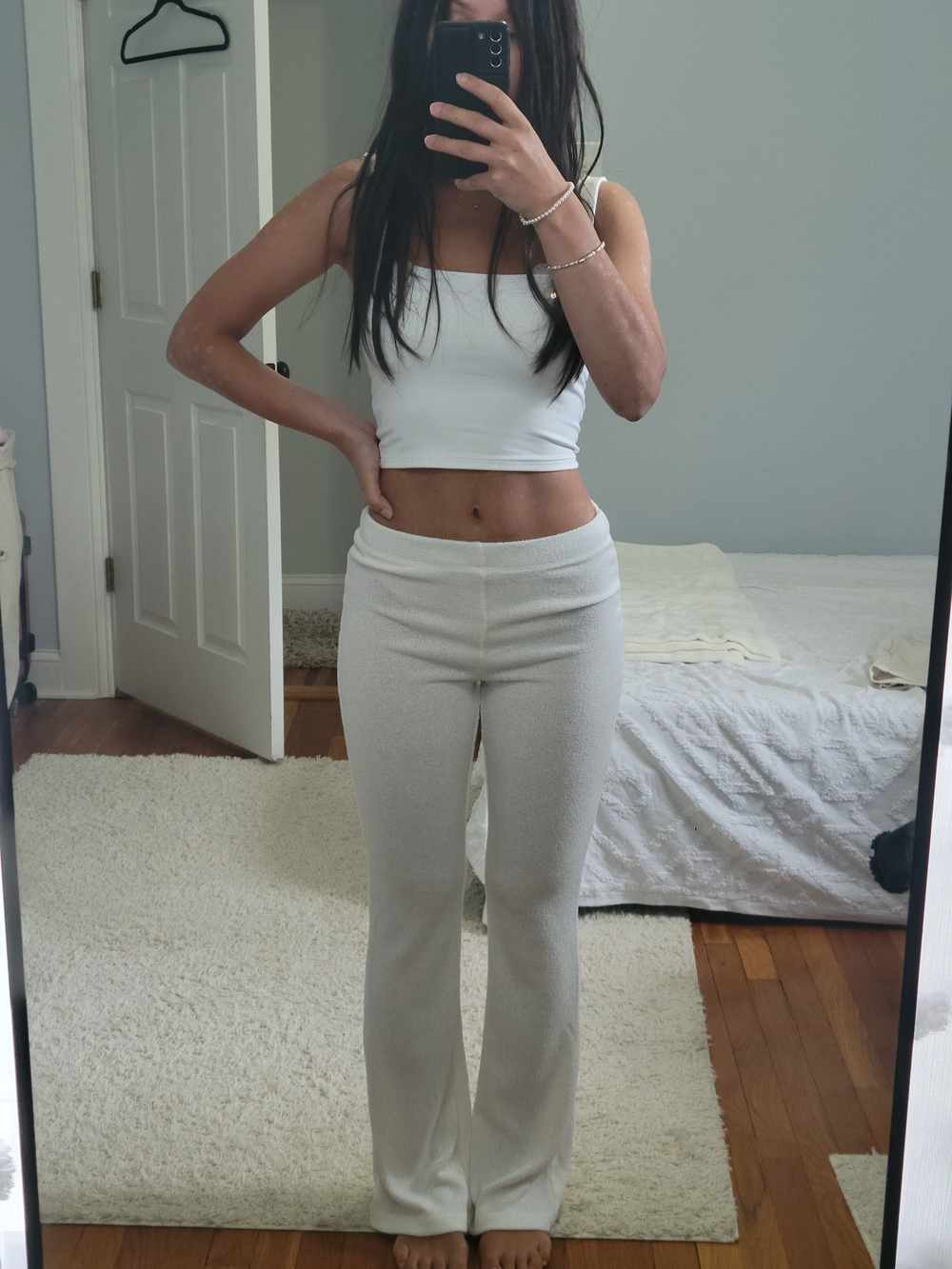 H&M Cream Flare Knit Pants